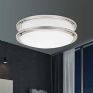 💡 mingbright 10-inch led flush mount ceiling light fixture - dimmable, etl listed, damp location - ideal for hallway, bathroom, stairwell, kitchen - 3000k warm white light logo