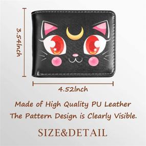 img 3 attached to Anime Sailor Moon Bifold Leather Wallet with Lanyard (Black Sailor Moon Wallet) - Trendy and Functional Accessories for True Fans