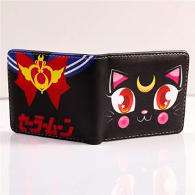 img 2 attached to Anime Sailor Moon Bifold Leather Wallet with Lanyard (Black Sailor Moon Wallet) - Trendy and Functional Accessories for True Fans