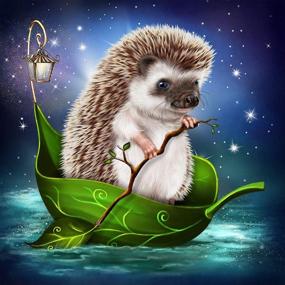 img 4 attached to Diamond Painting Hedgehog Animals 13 8X13 8In