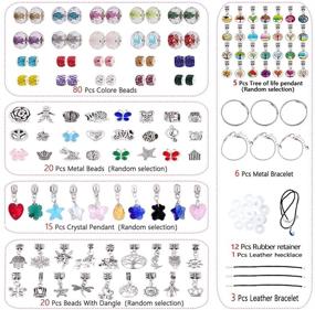 img 1 attached to 🎁 163 Pcs AIPRIDY Charm Bracelet Making Kit: Perfect Gift for Jewelry Enthusiasts - European Lampwork Beads, Metal Spacer Beads, Rhinestone Charms - Ideal for Adults and Kids!