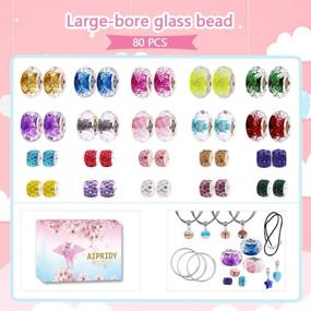 img 3 attached to 🎁 163 Pcs AIPRIDY Charm Bracelet Making Kit: Perfect Gift for Jewelry Enthusiasts - European Lampwork Beads, Metal Spacer Beads, Rhinestone Charms - Ideal for Adults and Kids!