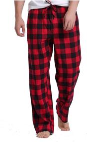 img 4 attached to 👕 Sahara Cotton Plaid Flannel Pajamas: Men's Sleepwear & Lounge Attire