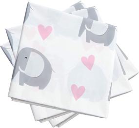 img 2 attached to Pink Heart Elephant Baby Shower Tablecloths, 3 Pack (54 x 108 inches)