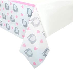 img 1 attached to Pink Heart Elephant Baby Shower Tablecloths, 3 Pack (54 x 108 inches)