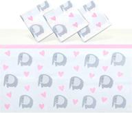pink heart elephant baby shower tablecloths, 3 pack (54 x 108 inches) logo
