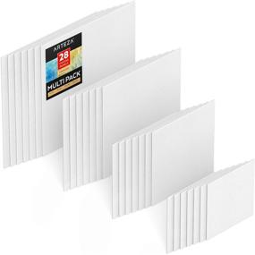 img 3 attached to Arteza Canvas Boards for Painting: Multipack of 28 Square Canvas Panels, Various Sizes (6x6, 8x8, 10x10, 12x12 Inches), 100% Cotton, Gesso-Primed, Ideal for Acrylic Pouring and Oil Painting