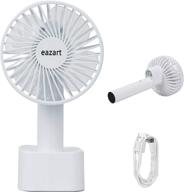 easyart net ion desk handheld fan - usb portable fans with rechargeable battery, 3 speeds - perfect for indoor or outdoor use, hangable personal fan логотип