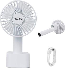 img 4 attached to EasyArt Net Ion Desk Handheld Fan - USB Portable Fans with Rechargeable Battery, 3 Speeds - Perfect for Indoor or Outdoor Use, Hangable Personal Fan