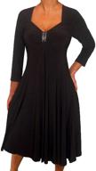 👗 stylish and flattering: funfash plus size women's long sleeve empire waist a line midi dress - made in usa logo