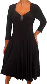 img 3 attached to 👗 Stylish and Flattering: Funfash Plus Size Women's Long Sleeve Empire Waist A Line Midi Dress - Made in USA