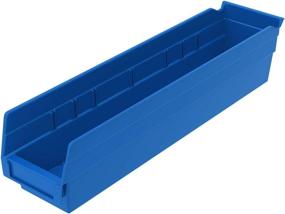 img 4 attached to 📦 Akro-Mils 30128 Plastic Nesting Shelf Bin Box, 18x4x4, Blue, 12-Pack