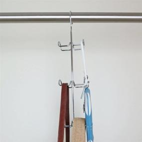 img 2 attached to 👜 Set of 2 Evelots Hanging Purse Handbag Closet Organizers, 12 Hooks Total, with Chrome Finish