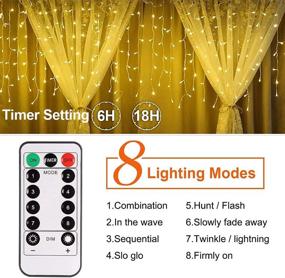 img 1 attached to 🎄 B-right Outdoor Icicle Lights: 32.8ft x 2.6ft 480 LED Christmas Lights with Remote Control & 8 Modes - Ideal for Bedroom, Party, Wall Decor, and More!