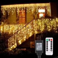 🎄 b-right outdoor icicle lights: 32.8ft x 2.6ft 480 led christmas lights with remote control & 8 modes - ideal for bedroom, party, wall decor, and more! logo