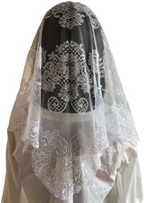 img 4 attached to 🧕 Triangular Mantilla Lace Head Covering for Traditional Mass Catholic Church Veils