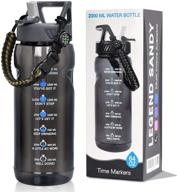 💧 stay hydrated and motivated with the big 64 oz half gallon water bottle - bpa free, reusable, and with time marker and straw - ideal for camping, hiking, and fitness logo