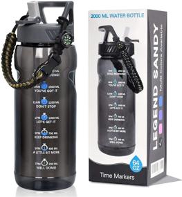 img 4 attached to 💧 Stay Hydrated and Motivated with the Big 64 OZ Half Gallon Water Bottle - BPA Free, Reusable, and with Time Marker and Straw - Ideal for Camping, Hiking, and Fitness