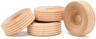 🔧 wood toy wheels treaded style - 2 inch diameter (pack of 24) for crafts and diy toy cars by woodpeckers: premium quality and durability logo