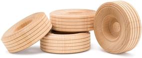 img 4 attached to 🔧 Wood Toy Wheels Treaded Style - 2 Inch Diameter (Pack of 24) for Crafts and DIY Toy Cars by Woodpeckers: Premium Quality and Durability