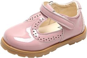 img 4 attached to WUIWUIYU Fashion British T Strap Princess Girls' Shoes for Flats