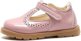 img 2 attached to WUIWUIYU Fashion British T Strap Princess Girls' Shoes for Flats