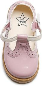img 3 attached to WUIWUIYU Fashion British T Strap Princess Girls' Shoes for Flats