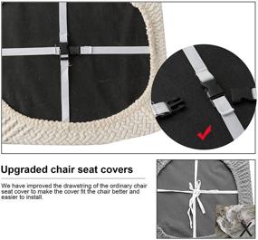 img 2 attached to 🪑 Genina Waterproof Seat Covers: Premium Dining Chair Slipcovers, Beige - Set of 6