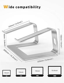 img 1 attached to ALASHI Laptop Stand: Ergonomic Aluminum Computer Riser for 10-15.6 Inch Notebooks – Detachable, Cooling Mount & Silver Finish