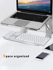 img 2 attached to ALASHI Laptop Stand: Ergonomic Aluminum Computer Riser for 10-15.6 Inch Notebooks – Detachable, Cooling Mount & Silver Finish