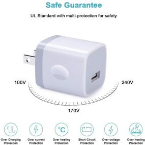 img 2 attached to 🔌 6-Pack USB Wall Charger: 1A/5V One-Port Power Adapter for iPhone, iPad, Samsung Galaxy, HTC & More