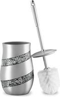 🚽 dwellza silver mosaic collection toilet bowl cleaner brush and holder set - stylish decorative scrubber for sparkling bathrooms logo