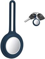 case for airtags with keychain anti-scratch protective skin cover for airtag key ring holder (blue) logo