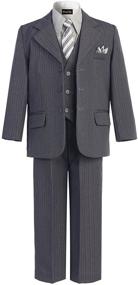 img 2 attached to 👔 Stylish and Coordinated: OLIVIA KOO Pinstripe 6 Piece Boys' Clothing Set