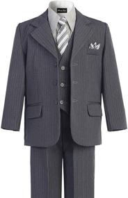 img 1 attached to 👔 Stylish and Coordinated: OLIVIA KOO Pinstripe 6 Piece Boys' Clothing Set