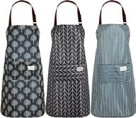 регулируемый водонепроницаемый фартук для женщин с карманами для готовки, выпечки и уборки - набор из 3 штук логотип