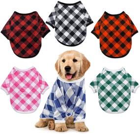 img 4 attached to 🐶 Set of 6 Dog Plaid Shirts