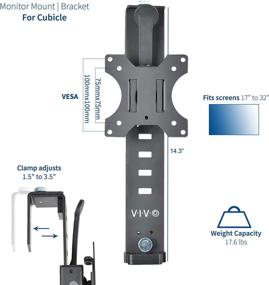 img 3 attached to 🖥️ VIVO Adjustable Clamp VESA Monitor Mount Stand Hanger Attachment for 17-32 inch Screens - Black Office Cubicle Bracket, Mount-CUB1