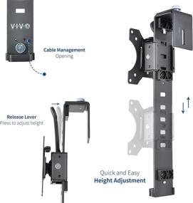 img 2 attached to 🖥️ VIVO Adjustable Clamp VESA Monitor Mount Stand Hanger Attachment for 17-32 inch Screens - Black Office Cubicle Bracket, Mount-CUB1