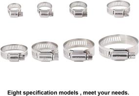 img 1 attached to 🔧 65-Piece 304 Stainless Steel Adjustable Hose Clamps Kit - 8-44mm Range, Worm Gear, Glarks Assortment for Water Pipe, Plumbing, Automotive, and Mechanical Applications
