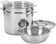 🍝 набор для приготовления пасты/для парения cuisinart 77-412 chef's classic stainless, 4 предмета, 12 квартов, из нержавеющей стали. логотип