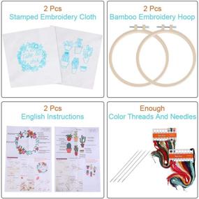 img 2 attached to 🧵 Beginner's Embroidery Kit: Cross Stitch & Needlepoint Kit with Animal, Flower, and Plant Patterns - Funny Embroidery Starter Kit for Decor, Includes 2 Embroidery Hoops