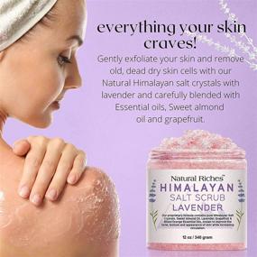 img 3 attached to 🌸 Natural Riches Pink Himalayan Salt Exfoliating Body Scrub – Lavender and Citrus Essential Oils – Deep Cleansing for Face, Body & Foot – Exfoliates Dead Skin – 12 oz