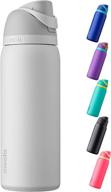 🥤 owala freesip: insulated stainless steel water bottle with straw, perfect for sports and travel, bpa-free, 32-ounce, shy marshmallow edition логотип