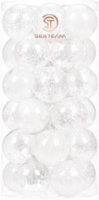 img 4 attached to 🎄 Set of 30 Shatterproof Clear Plastic Christmas Ball Ornaments Decorated with Stuffed Delicate Decorations (60mm/2.36"), Ideal for Xmas Tree Decoration (White)