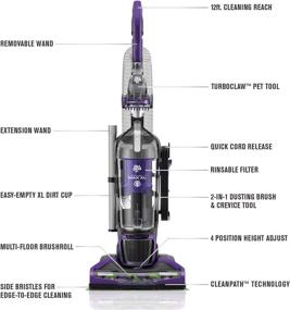 img 3 attached to 🧹 Dirt Devil Endura Max XL Purple Upright Bagless Pet Vacuum Cleaner - Lightweight UD70186