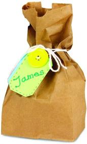 img 2 attached to 👜 Hygloss Small 100 Brown Paper Gusseted Flat Bottom Lunch Bags - Perfect for Party Favors, Puppets, Crafts & More | Size: 4.25 x 2.5 x 8 Inch | Natural/Kraft