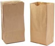 👜 hygloss small 100 brown paper gusseted flat bottom lunch bags - perfect for party favors, puppets, crafts & more | size: 4.25 x 2.5 x 8 inch | natural/kraft logo