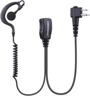 📞 commixc (2 pack) walkie talkie earpiece with ptt mic - 2-pin 2.5mm/3.5mm g shape headset. compatible with motorola two-way radios for enhanced communication. logo