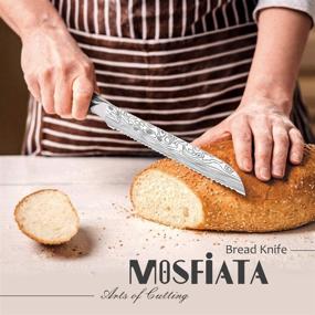 img 1 attached to MOSFiATA Bread Knife 8” - Ultra Sharp Serrated Knife for Effortless Bread Slicing - German High Carbon Stainless Steel EN1.4116 - Bread Lame & Micarta Handle - Durable Knife for Bread, Cake, Bagels